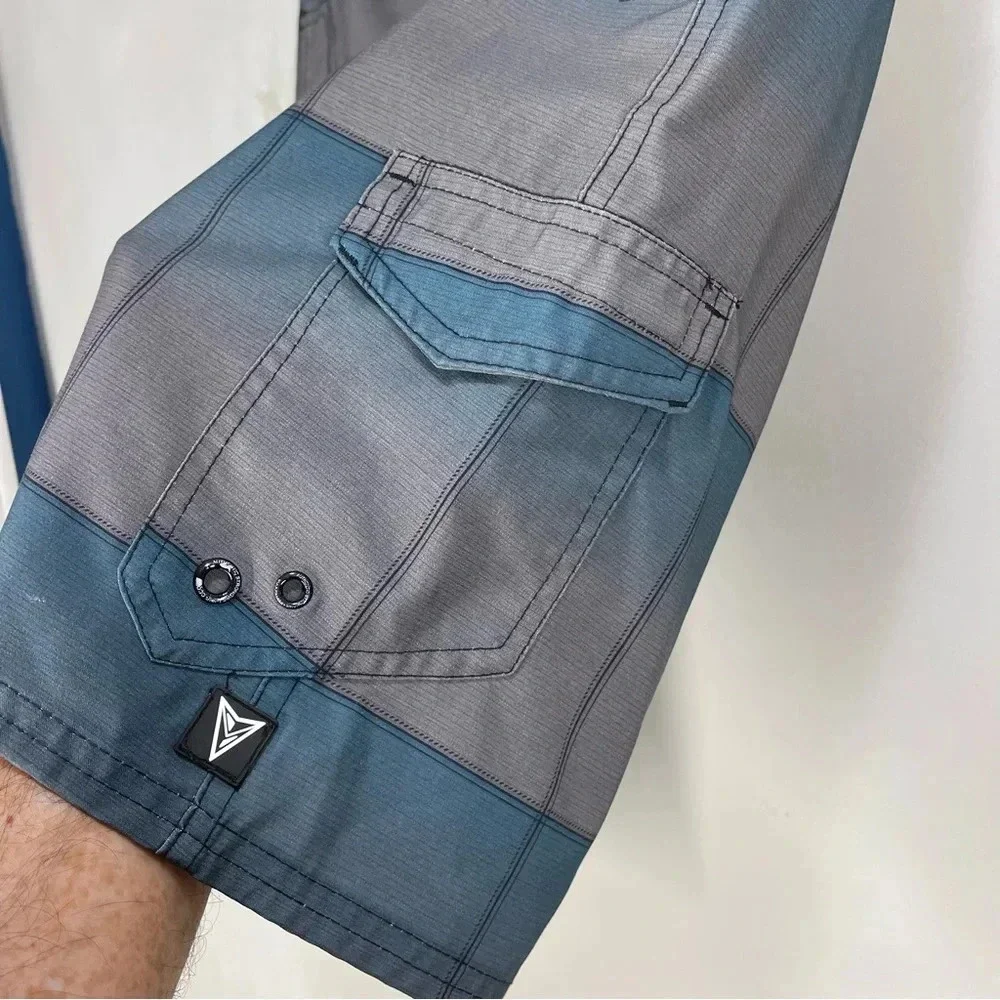 Univibe AMPHIBIOUS Walking Short  Boardshort WATER Swimming Blue L sz 14